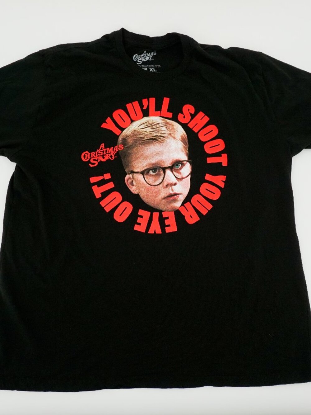 A Christmas Story "You'll Shoot Your Eye Out" Men's Black Graphic Tee Size XL